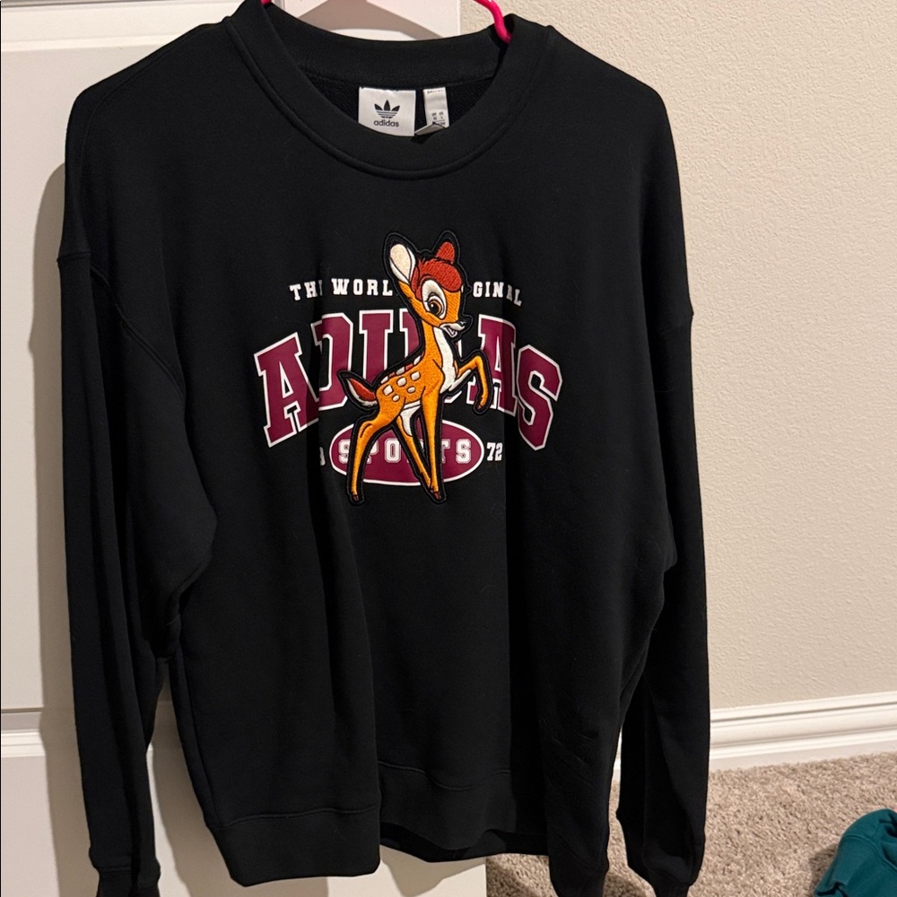 Adidas Black Sweatshirt with Bambi Design Disney